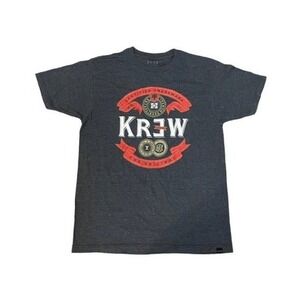 Krew Skateboard Graphic Tee Grey Crewneck Short Sleeve Y2k Vintage 10 Years M